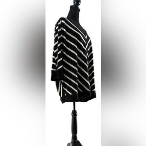 Xhilaration Black and White Striped Top